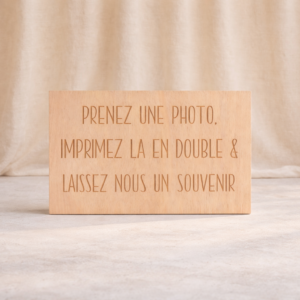 Petit panneau "Prenez une photo"