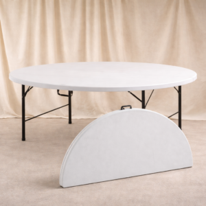 Table ronde pliante blanche
