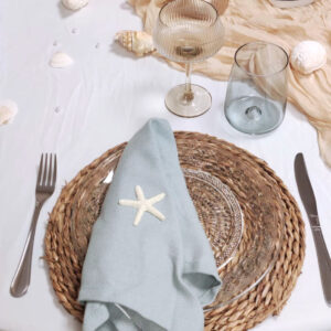 Serviette élégante bleue céladon