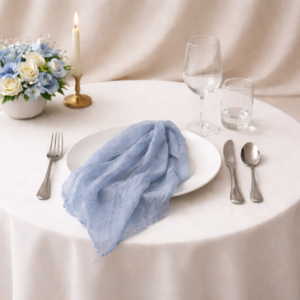 Serviette élégante bleue fluide