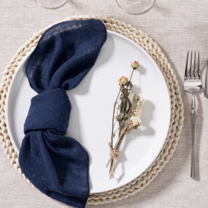 Serviette élégante bleue marine