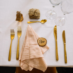 Serviette élégante rose pêche